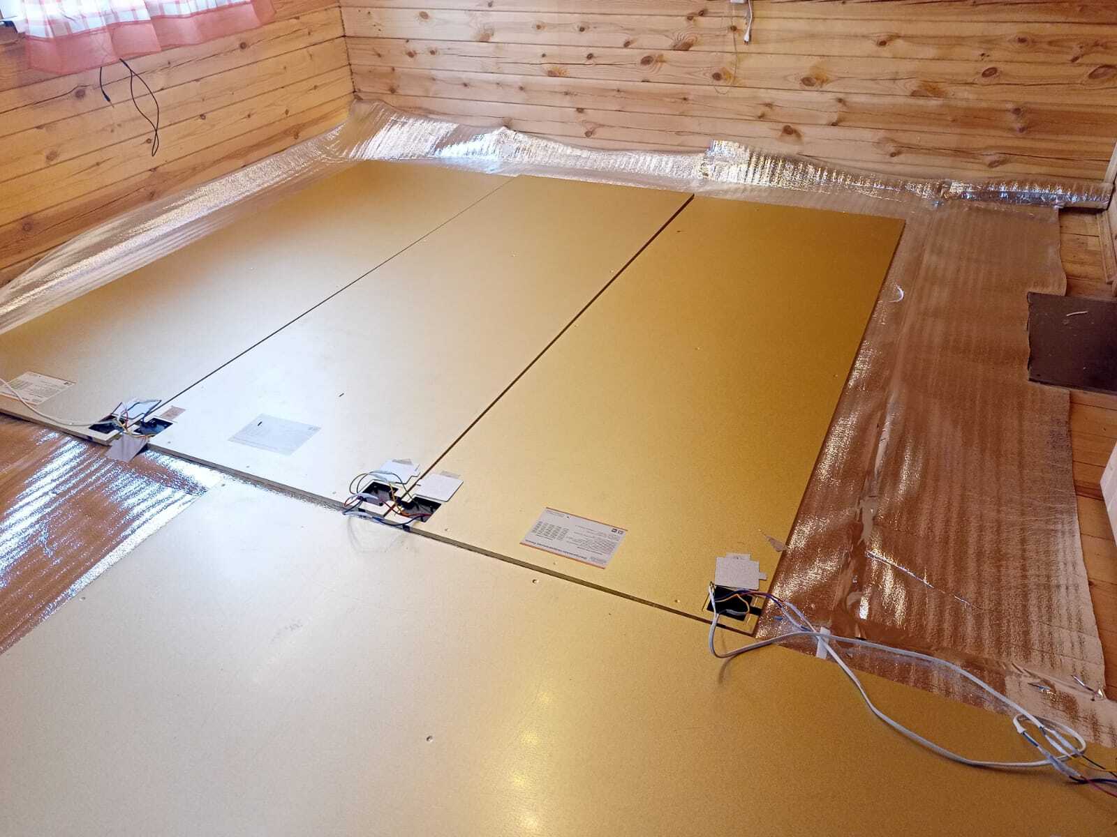 Отопление в комнате отдыха в бане. Электрические панели Хотпанел