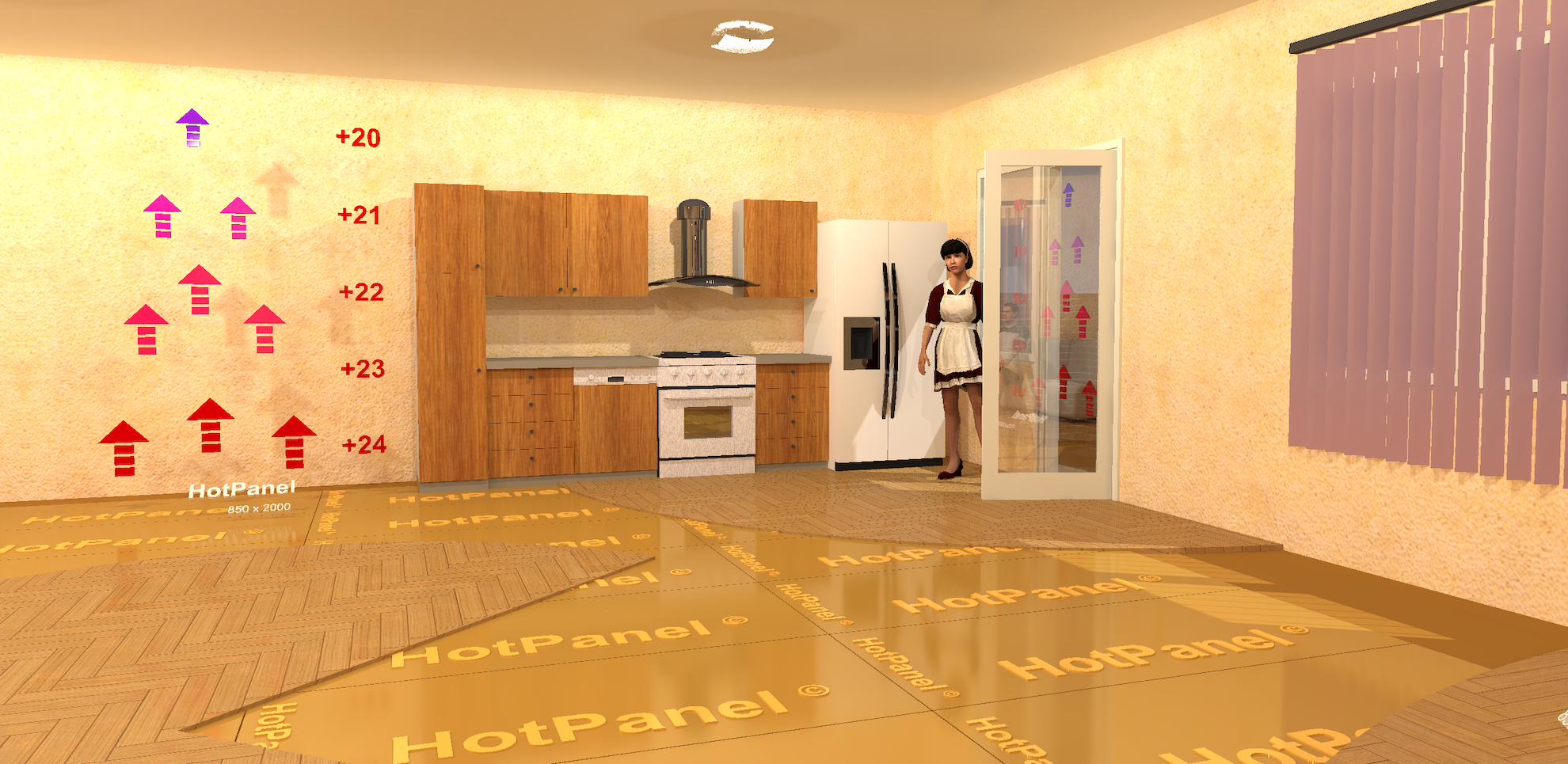 Нагревательные панели является наиболее эффективной и безопасной системой основного отопления для каркасных домов