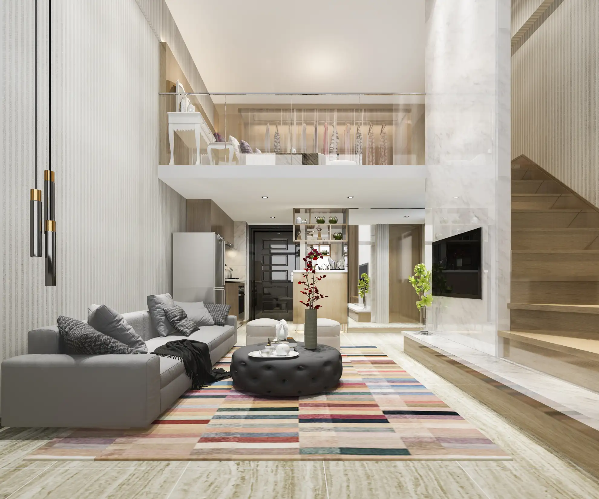 Интерьер гостиной в деревянном доме